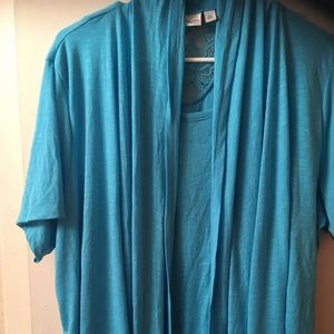 Woman Cardigan with shirt attached